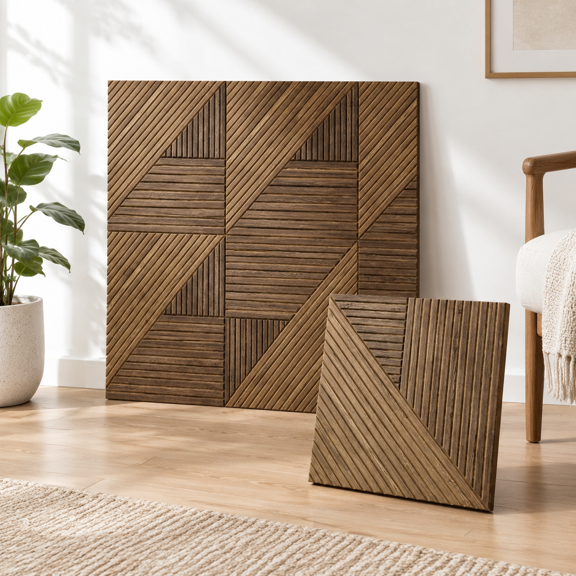 6 Pack Aurin Thread 72×48 Inches Wood Acoustic Panels Decorative Sound Absorbing Wall Panels
