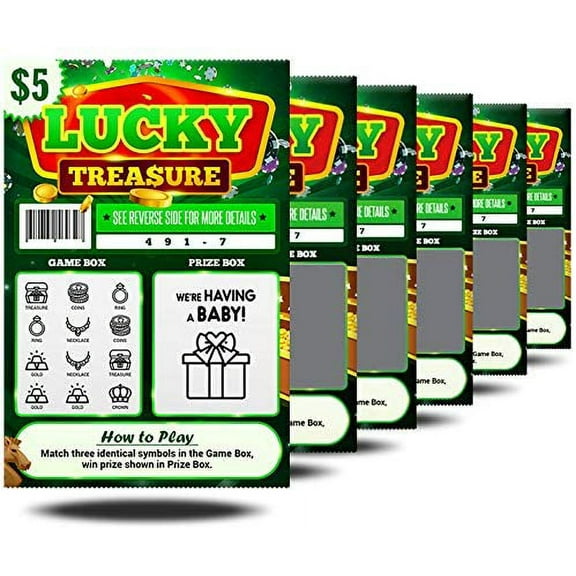 6 Pack - Authentic Looking 4x6 Inch - Pregnancy Announcement Lottery Scratch-Off Tickets for Pregnancy Reveal