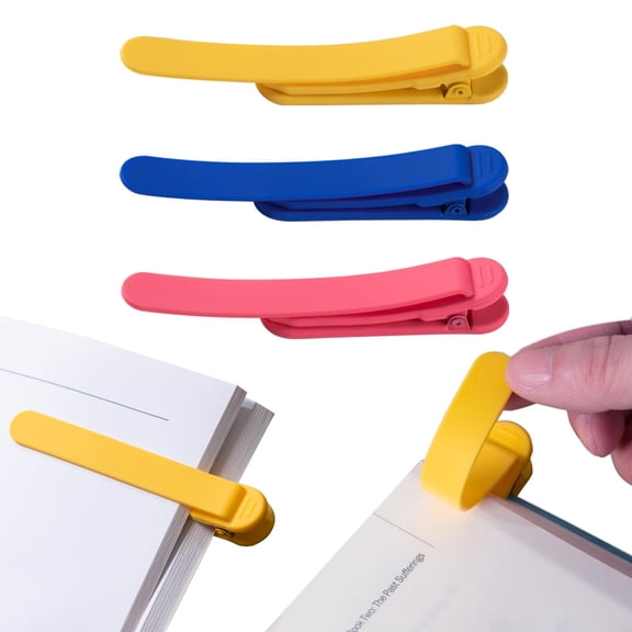 6 Pack Automatic Bookmark, Silicone Colorful Bookmarks Clip, Smart Bookmarks