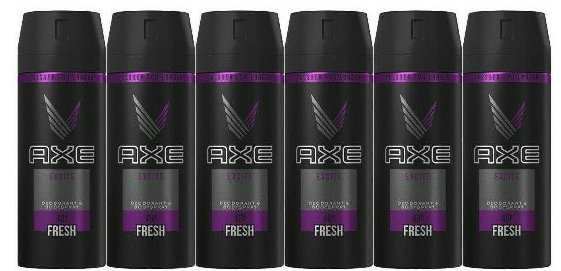 6 Pack Axe Excite For Men Deodorant Body Spray 150ml (6x 5.07 oz)