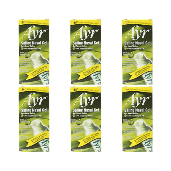 6 Pack - Ayr Saline Nasal Gel 0.50oz Each