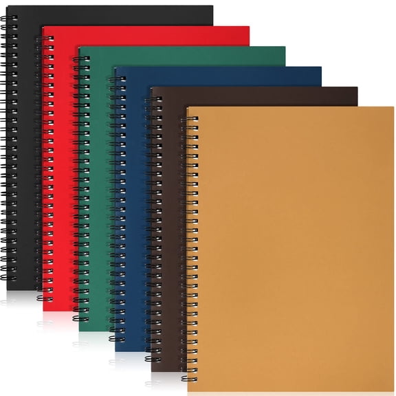 6 Pack B5 Spiral Notebook Ruled Journal Lined Paper 70 Sheets 140 Pages Wire Bound 10.5 X 7.3 Inch Hard Cover Memo Notepad Sketchbook For Office Travel(multi Color)