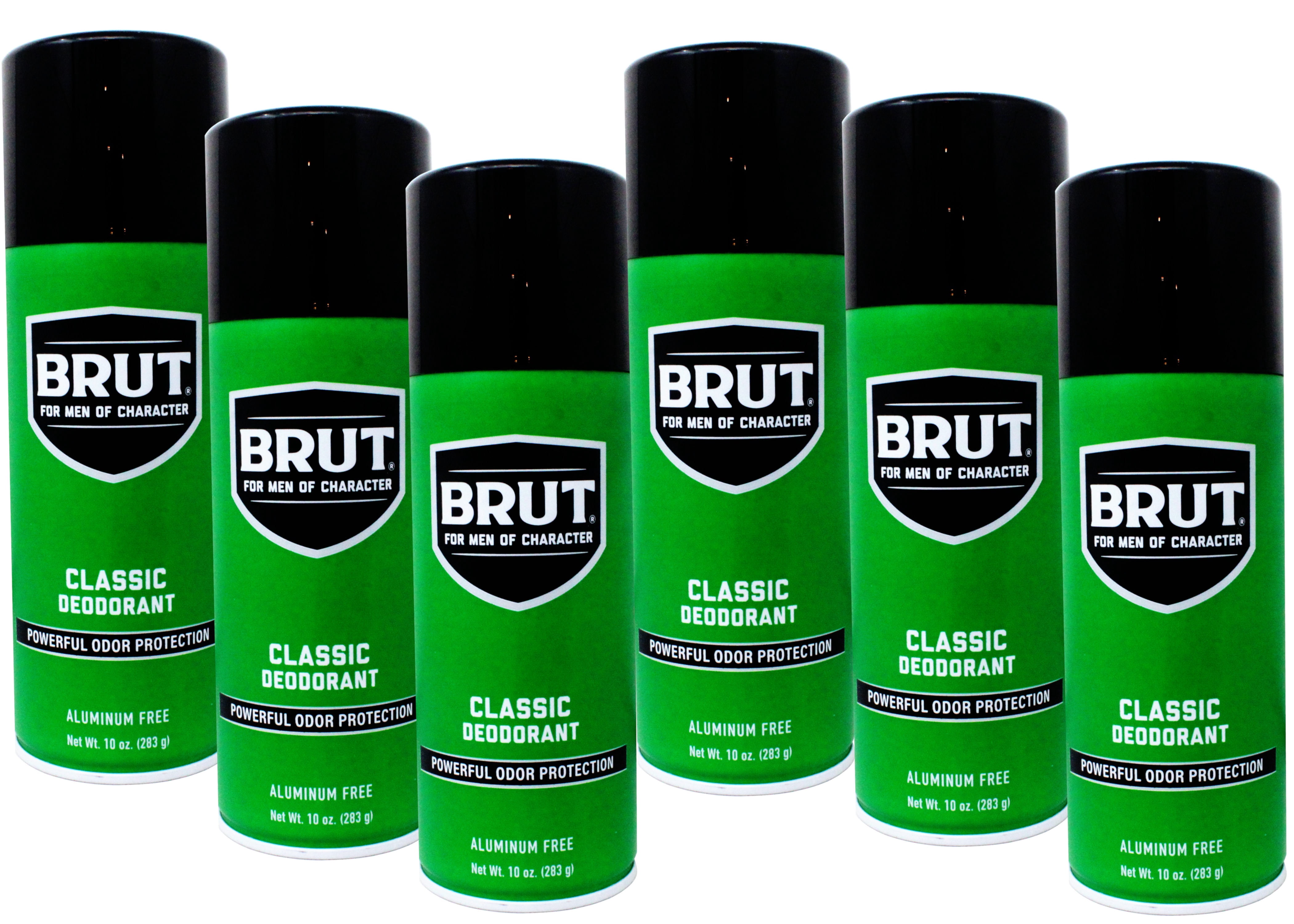 Brut Classic Deodorant Spray for Men, Aluminum Free, Powerful Odor Protection, 10 oz (Pack of 6)