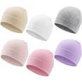 thumbnail image 1 of 6 Pack Baby Beanie Hats for Unisex Infant Toddler Cotton Beanie Newborn Hospital Hat for Boys Girls 0-6 Months, 1 of 8