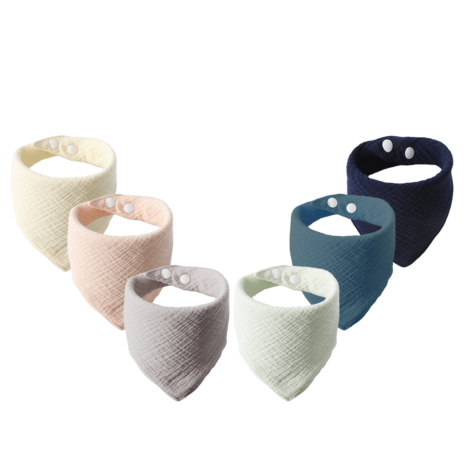 6 Pack Baby Muslin Bibs, Soft and Absorbent Infant Bibs for Feeding and Drooling, Waterproof