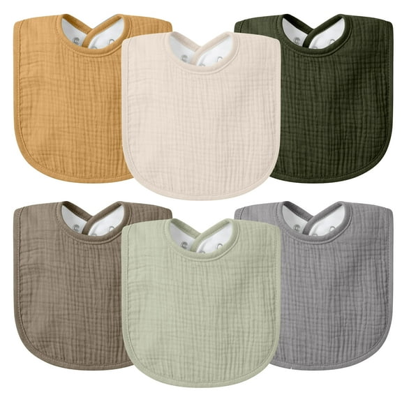VOMARHUG Baby Muslin Bibs for Boys Girls,Organic Muslin Baby Bib for Drooling and Teething, Soft Bandana Drool Bibs 6 Pack