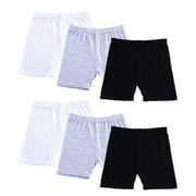 BAOZHU 6 Pack Baby and Toddler Girls Bike Shorts Soft Girls Summer Dancewear Shorts Solid Safety Short for Kids 2-10 Years