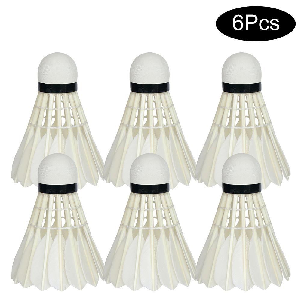 6-Pack Badminton Birdie, Professional Badminton Shuttlecocks Feather Ball with Great Durability Stability and Balance for All Ages and Players - image 1 of 6