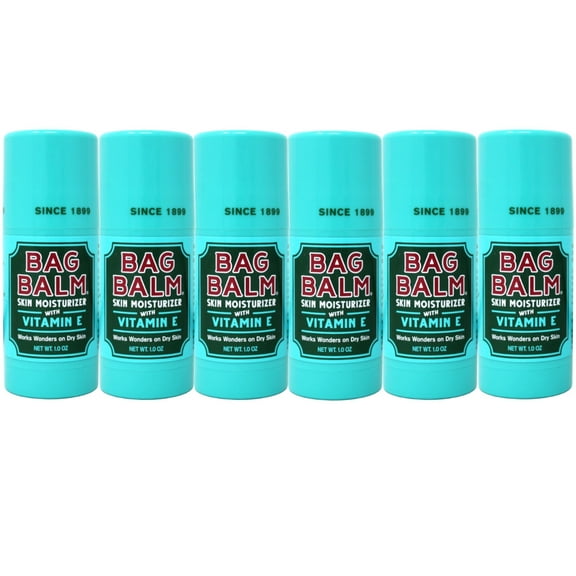 6 Pack - Bag Balm Skin Moisturizing with Vitamin E, Works Wonders on Dry Skin, Stick 1 Ounce