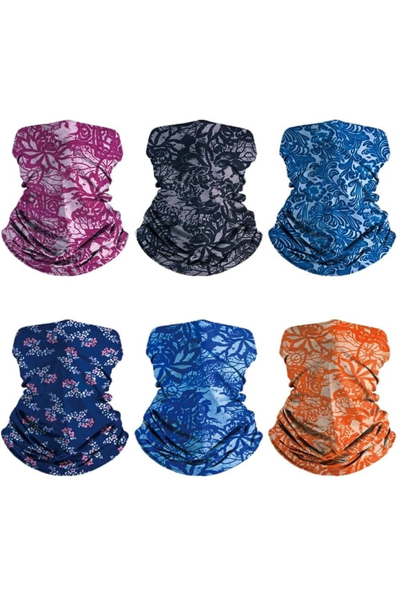 6-Pack Balaclava Mask for Men & Women - UV Protection Gaiter, Multi-Use Cycling Mask & Breathable Headband