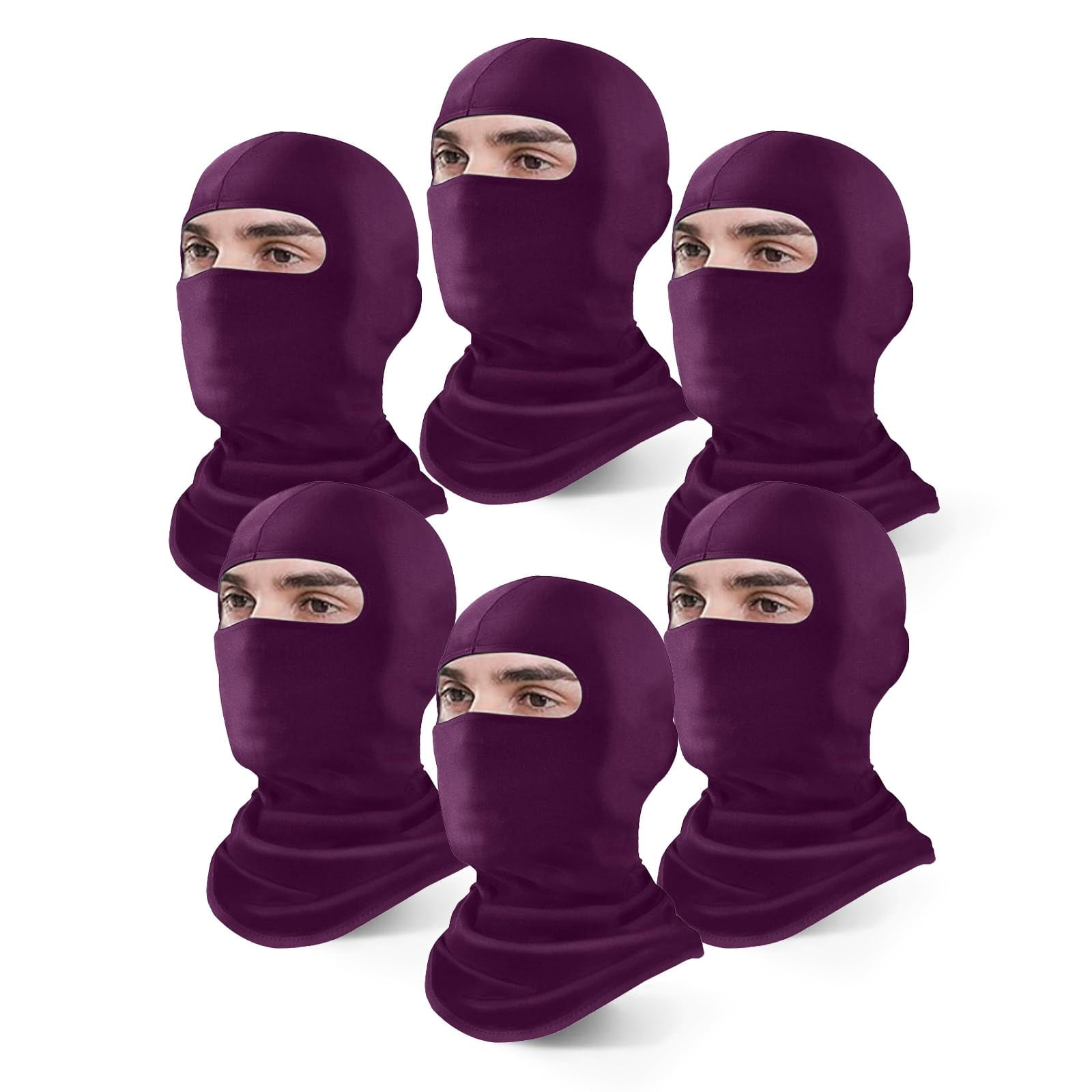 6 Pack Balaclava Ski Mask For Men/women  Full Face Cover