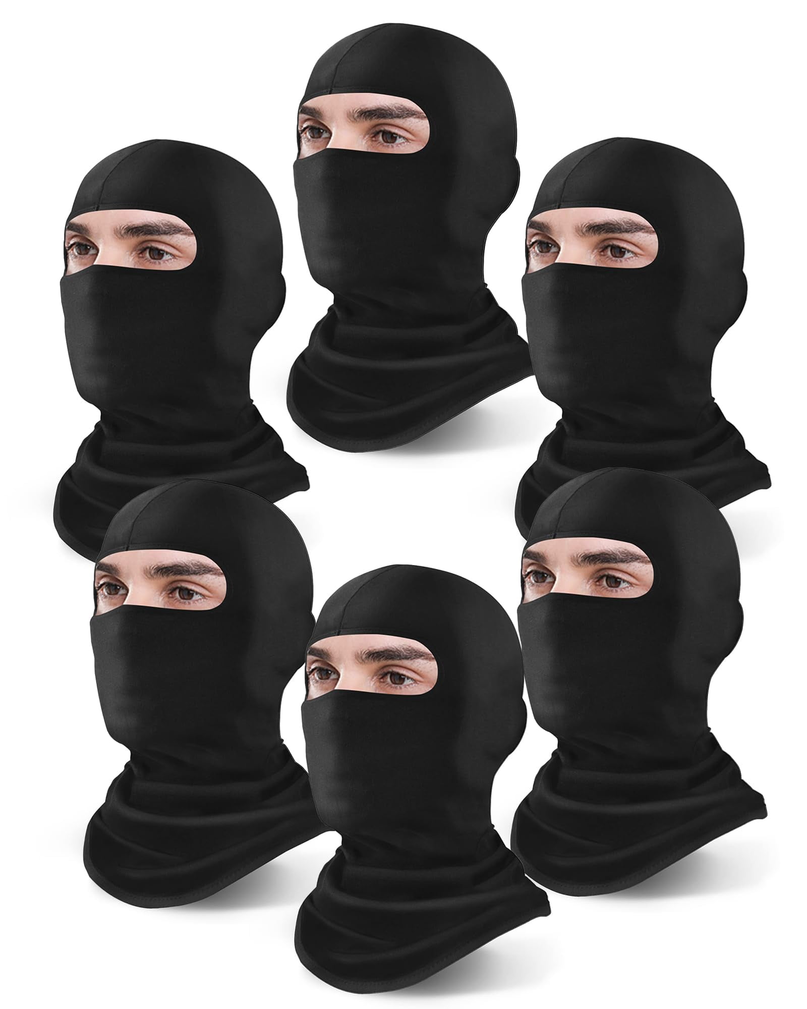 6 Pack Balaclava Ski Mask For Men/women  Full Face Cover