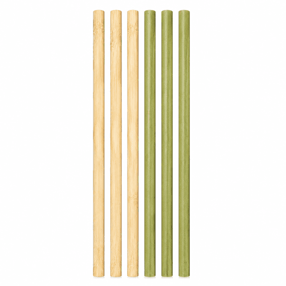 6 Pack Bamboo Straws Reusable, 20cm Natural Bamboo Drinking Straws, Eco Friendly Straws, Plastic Free Smoothie Straws for Coffee, Juice, Tumbler, Cups, Sustainable Kitchen Accessories