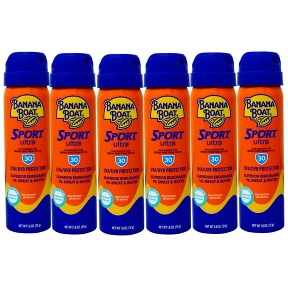 6 Pack - Banana Boat Sport CoolZone Continuous Spray, SPF 30 1.8 oz Each