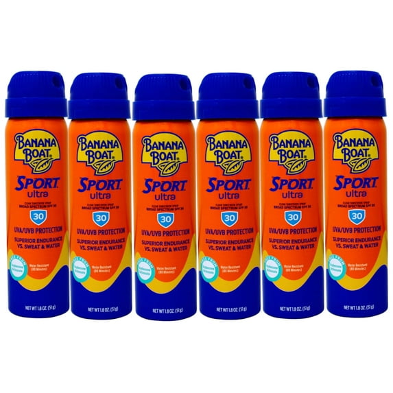 6 Pack - Banana Boat Sport CoolZone Continuous Spray, SPF 30 1.8 oz Each