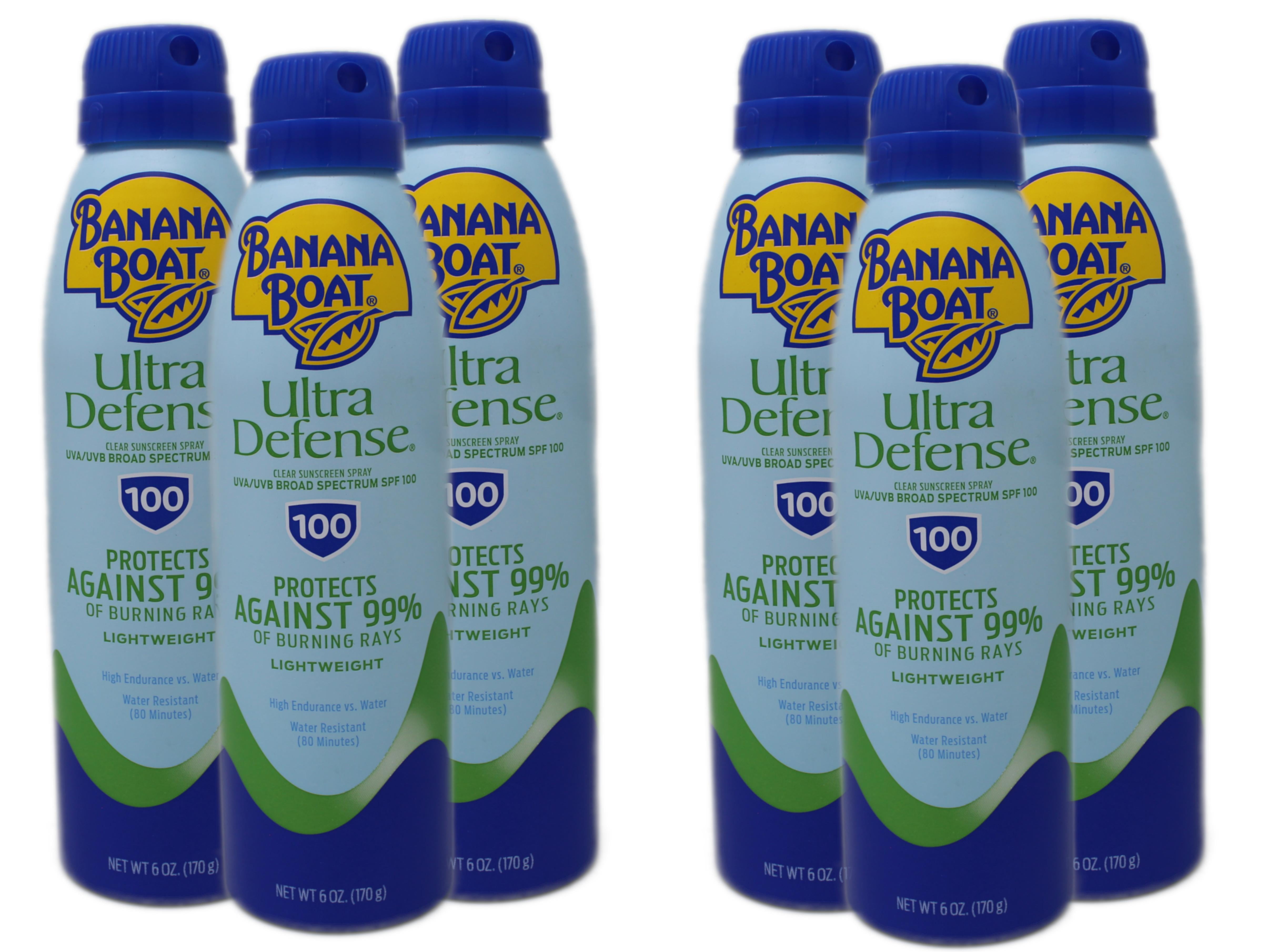 6 Pack - Banana Boat Ultra Defense SPF 100 Sunscreen Spray, Clear Spray Sunscreen, Adult Sunblock, 6 oz