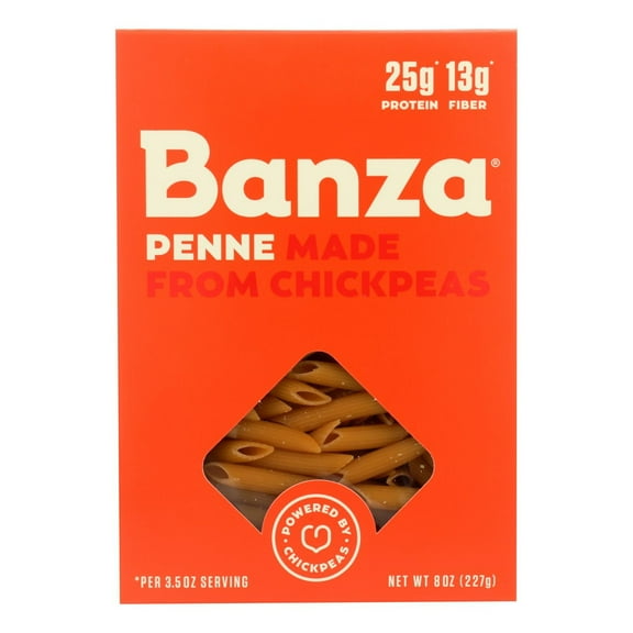 (6 Pack) Banza Gluten-Free Penne Chickpeas Pasta, 8 Oz