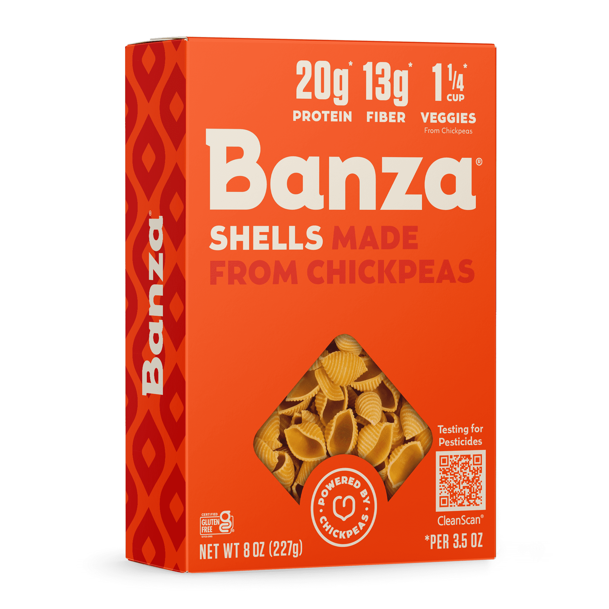 (6 pack) Banza Shells Pasta from Chickpeas - Gluten Free, High Protein, and Lower Carb Protein Noodles, 8oz
