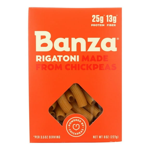 (6 Pack) Banza Rigatoni Chickpeas Pasta, 8 Oz