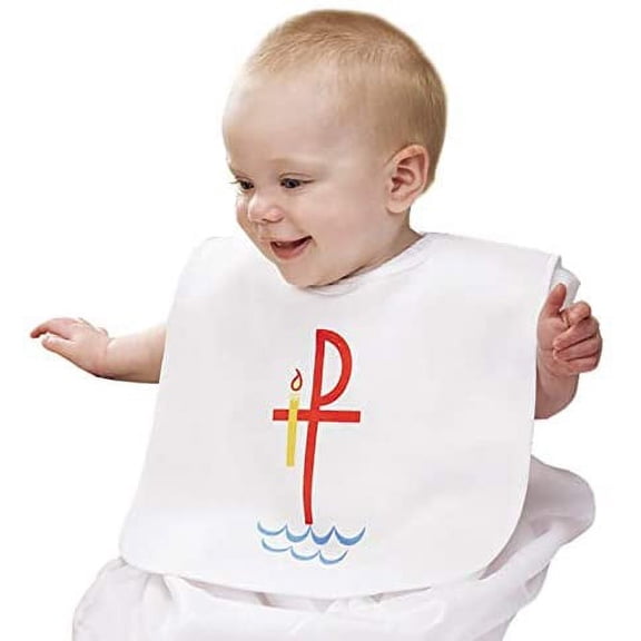"6 Pack - Baptismal Bib with Velcro 11 1/4 x 17 1/2"" H"