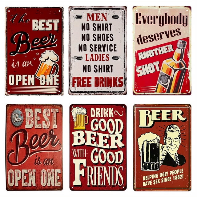 Am Using Bar Signs 6 Pack Bar Signs Metal Signs Funny Bar Signs for Home Bar Wall for Man ...