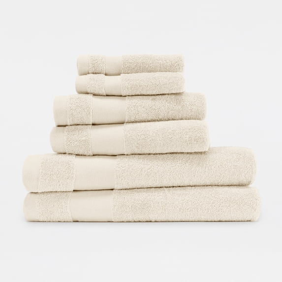 6-Pack Bathroom Essentials Bath Towel Set in Ivory - Soft and Absorbent for Quick Drying by Comfort Canopy
