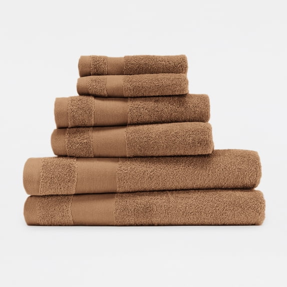 6-Pack Bathroom Essentials Bath Towel Set in Mocha - Soft and Absorbent for Quick Drying by Comfort Canopy