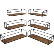 6 Pack Bathroom Shelf Wall Mount, Floating Shelves for Wall Mounted for Bathroom Kitchen Bedroom Living Room,Black