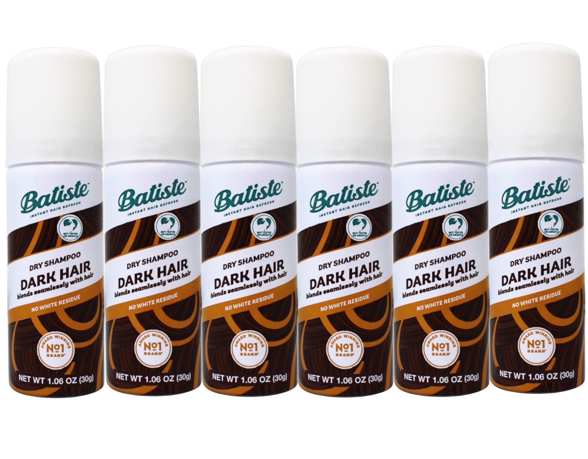6 Pack - Batiste Dry Shampoo, Divine Dark, Mini Travel Size Spray 1.6 Oz Each