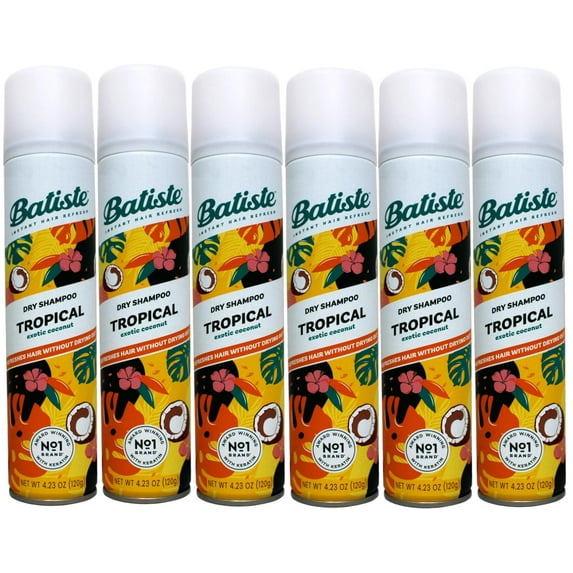 6 Pack Batiste Dry Shampoo Tropical 6.73oz Each