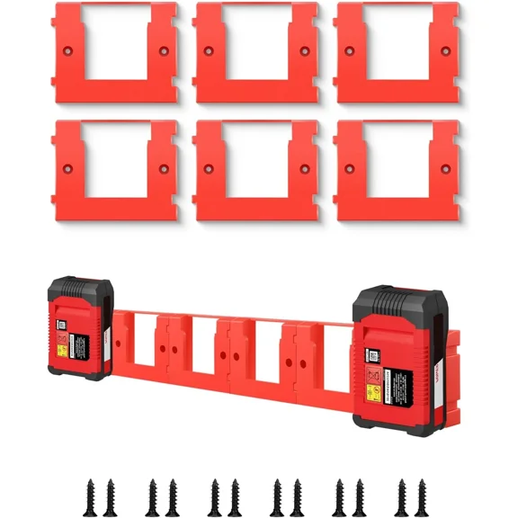6 Pack Battery Holder Wall Mount Battery Dock Mount for Einhell 18v X-Change