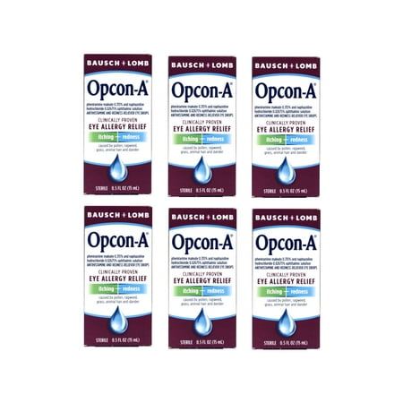 6 Pack - Bausch & Lomb Opcon-A Eye Drops 0.50oz Each