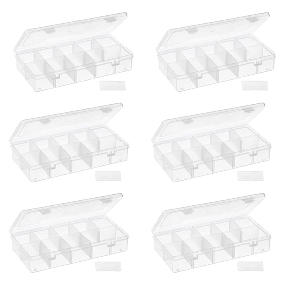 6 Pack: Bead Storage Box with Adjustable Compartments by Bead Landing