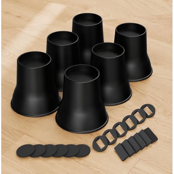 6 Pack Bed Risers 6 Inch, Round Furniture Risers for Beds Sofas Couches Chairs Tables, Heavy Duty Support Up to 2200 lbs, Fits Round and Wheel