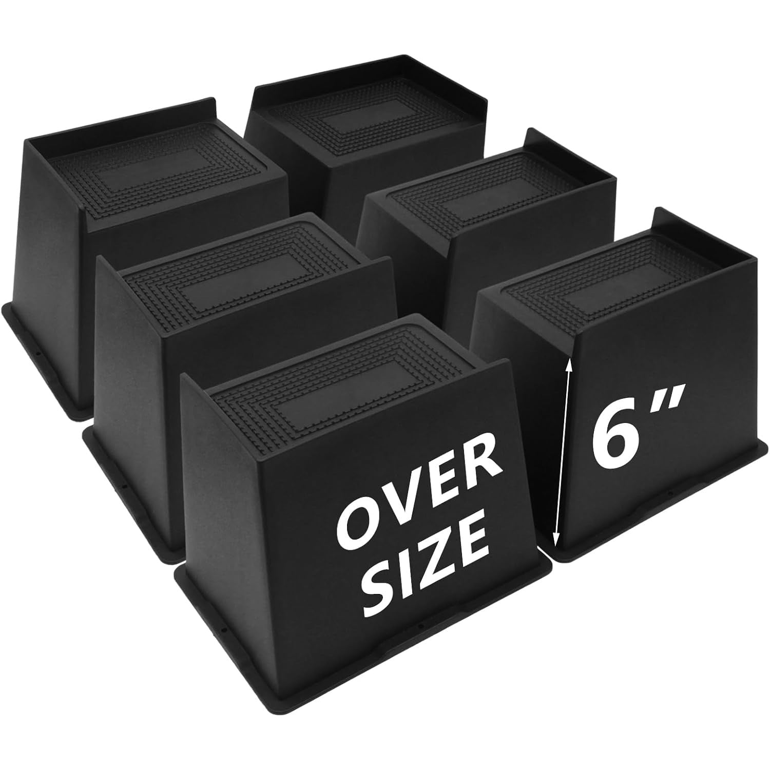 6 Pack Bed Risers 6 inch Heavy Duty, Oversized Furniture Risers, Extra ...