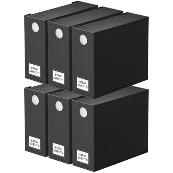 4-Pack Sheet Organizers With Windows - Foldable Bedding Storage For Queen & King Sheet Sets