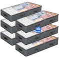 6 Pack Under Bed Storage Containers, 90L Collapsible Closet Organizers ...