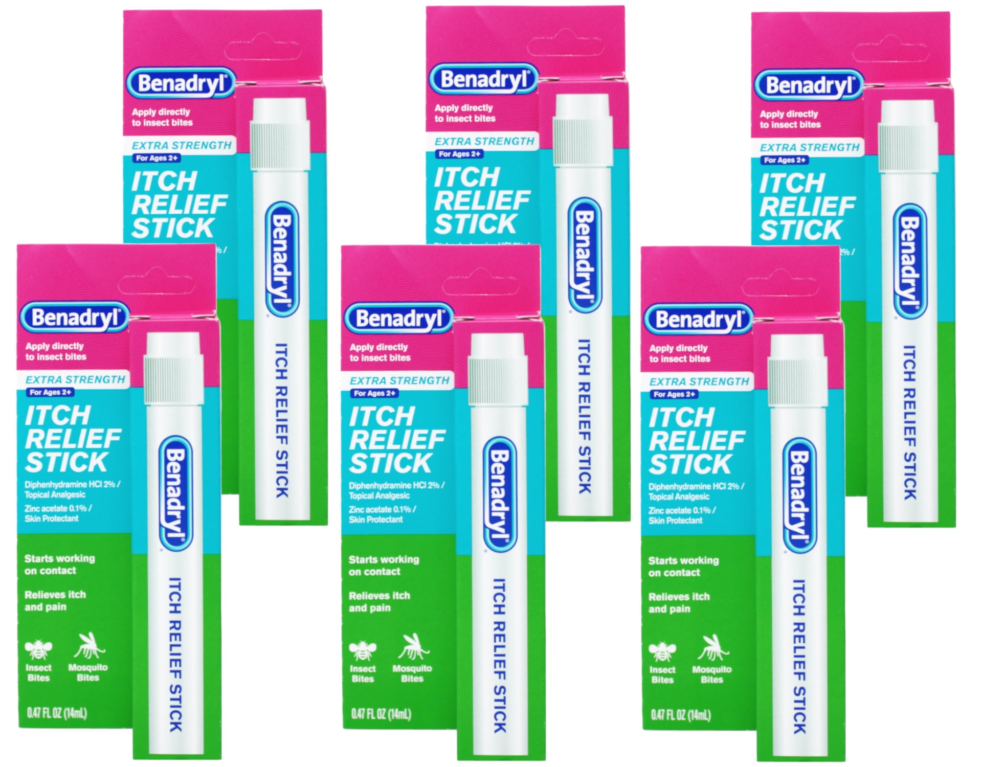 Benadryl Extra Strength Itch Relief Stick for Topical Skin Bites - 0.47 ...
