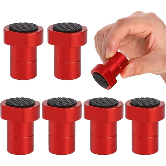 6 Pack Bench Dogs, 3/4 inch Aluminum Alloy Bench Dog Stops with Non-Slip Pads, Woodworking Bench Dog Clamp for MFT Tables and DIY Projects, Red