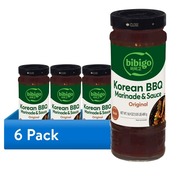 (6 pack) Bibigo Original Korean BBQ Marinade & Sauce, 16.9 oz