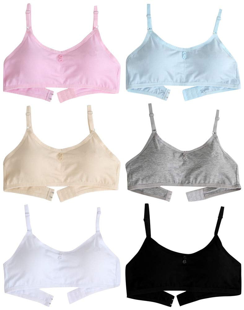 Teen Girls Cotton Training Bras - Junior Students Solid Color Daily  Underwear 