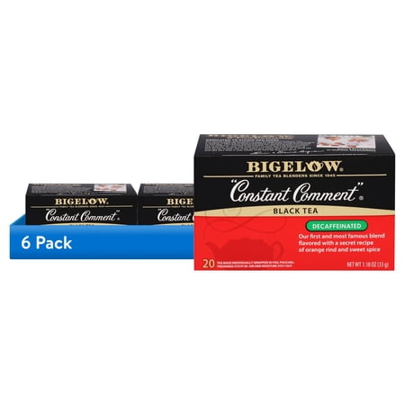 (6 pack) Bigelow Tea Decaffeinated Constant Comment Black Tea Bags - 20 Count