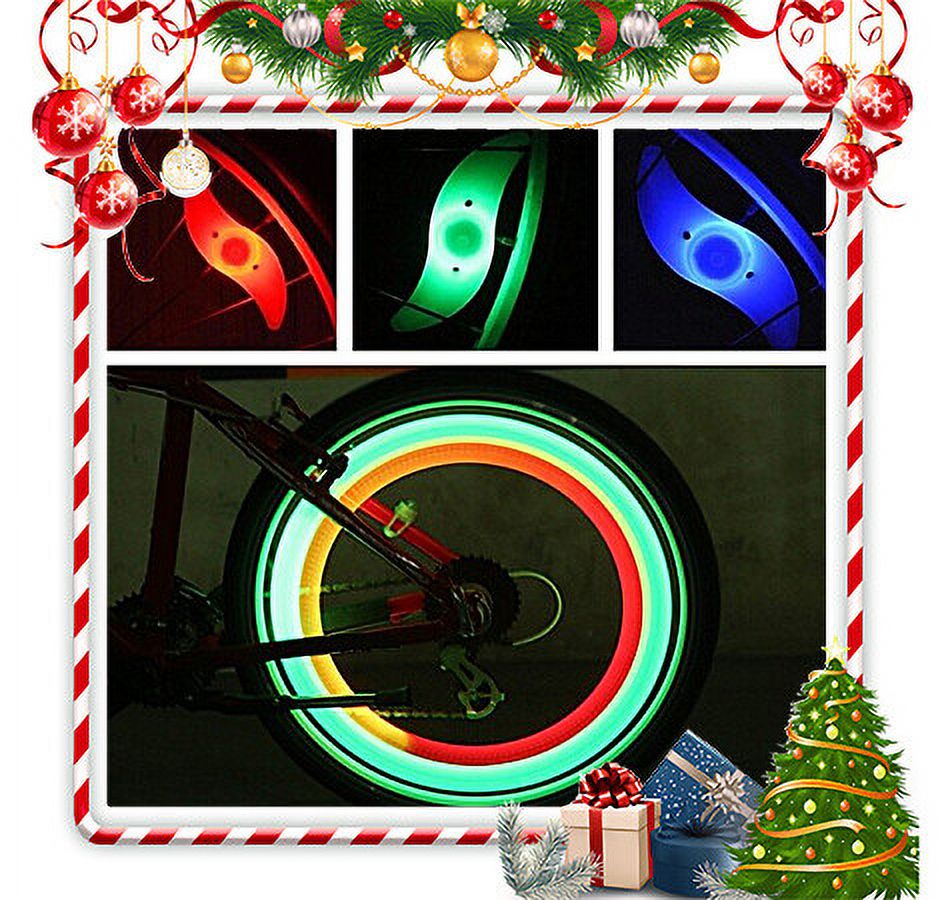 6 Pack Bike Spoke Led Lights Bicycle Wheel Light 3 Colors Free Battery