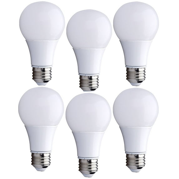 6 Pack Bioluz LED 60 Watt Light Bulb Replacement Warm White Non-Dimmable A19 LED Light Bulbs