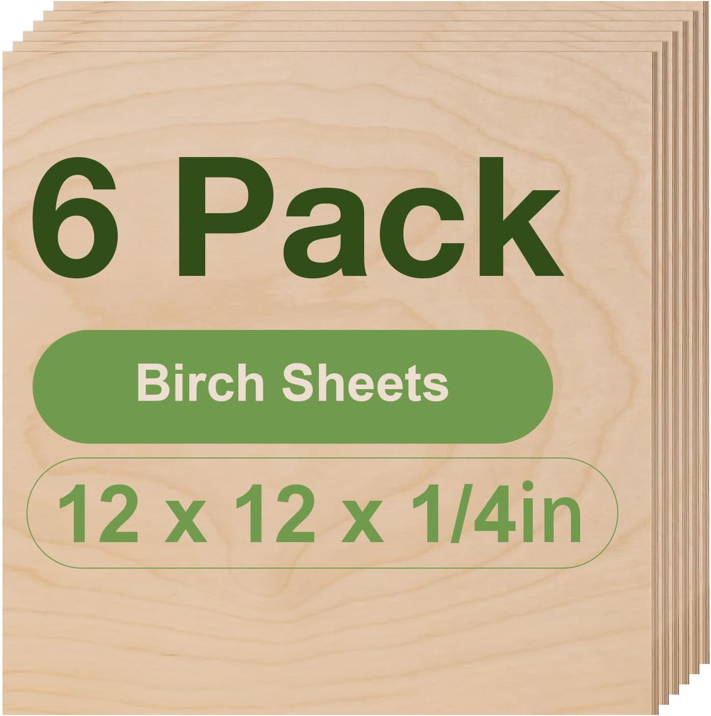 12 Pack Baltic Birch Plywood Sheets - 3mm Thick Unfinished Wood For Crafts & Laser Projects