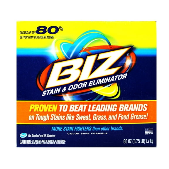 6 Pack - Biz Laundry Detergent Powder Booster, Stain & Odor Removal, 60 Ounces