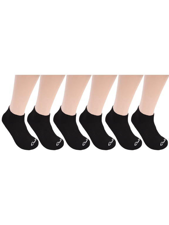 Men's Black Athletic No-Show Socks, 6 Pack