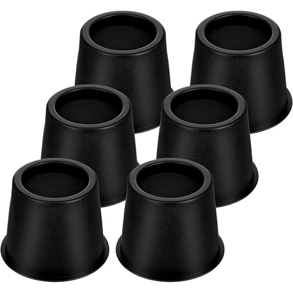6 Pack Black Bed Risers 4 Inch Heavy Duty, Round Furniture Risers for Bed Desk Leg Table Sofa Couch, Support up to 3300 Lbs$$Home Decor, Kitchen, & Other