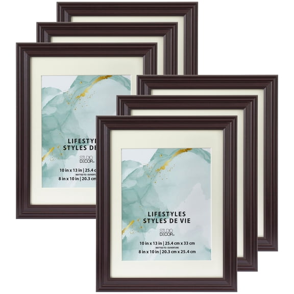 Studio Decor Black Cherry 8" x 10" Frame With Mat, Lifestyles, 6 Pack