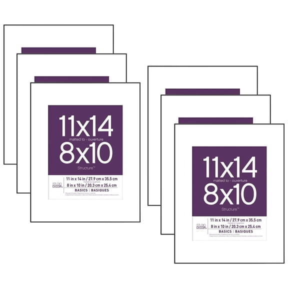 Studio Decor Black Frame with Mat, Basics, 6 Pack